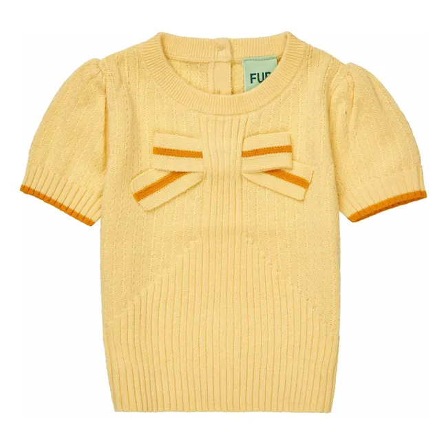 Camiseta Nudo Punto Fino Algodón Ecológico Bebé | Amarillo palo