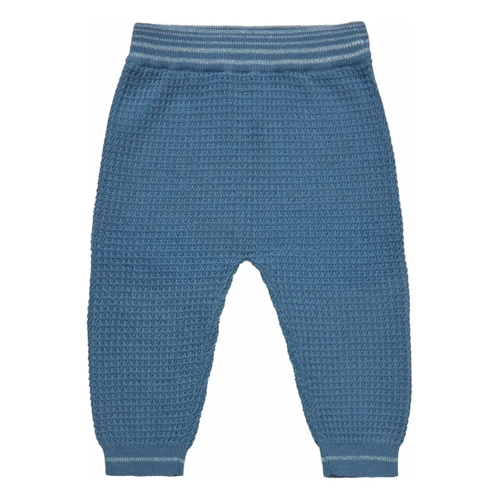 Jogger Structure Maille Fine Coton Bio | Bleu- Image produit n°0