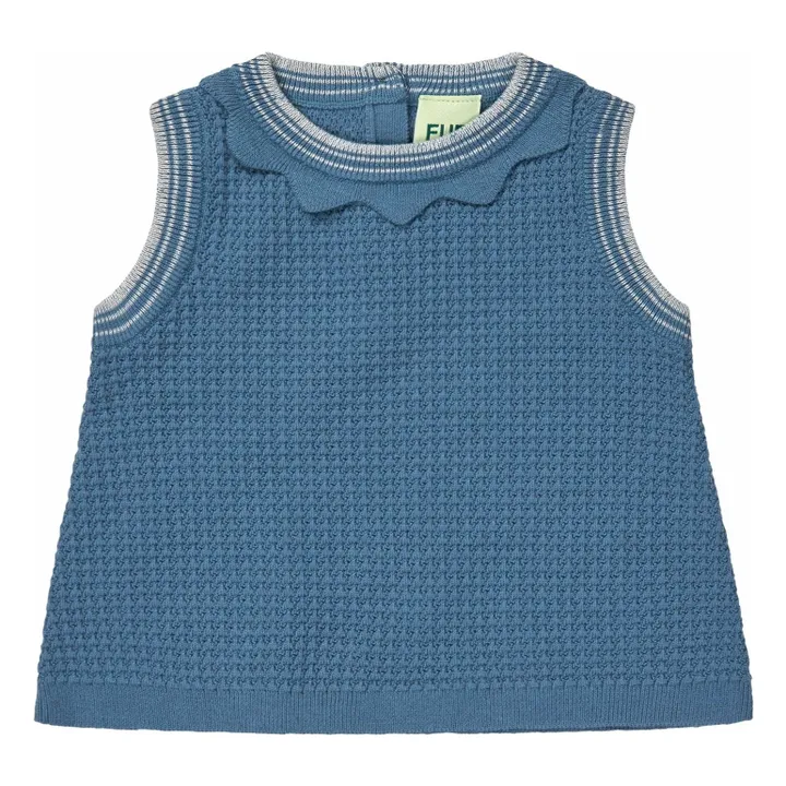 Top Structure Maille Fine Coton Bio | Bleu- Image produit n°0