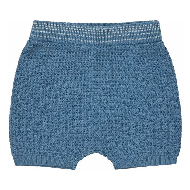 Organic Cotton Fine Mesh Structure Shorts | Blue