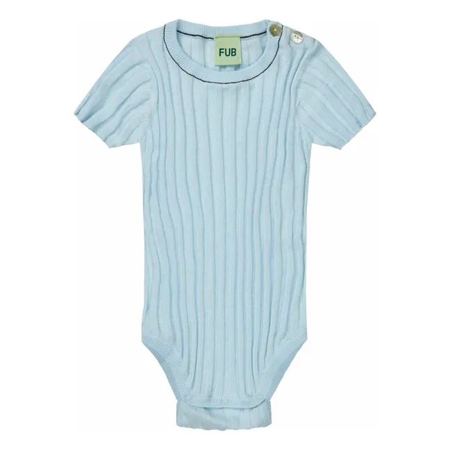 Gerippter Body Extra Feine Maschen Bio-Baumwolle | Hellblau
