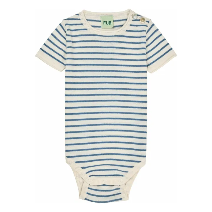 Body Rayure Maille Extra Fine Coton Bio | Ecru- Image produit n°0