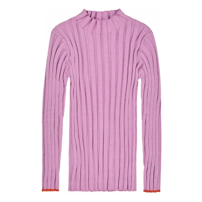 Mutande a coste in cotone organico a maglia extra fine | Rosa