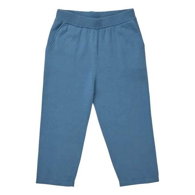 Feinmaschige Hose aus Bio-Baumwolle | Blau