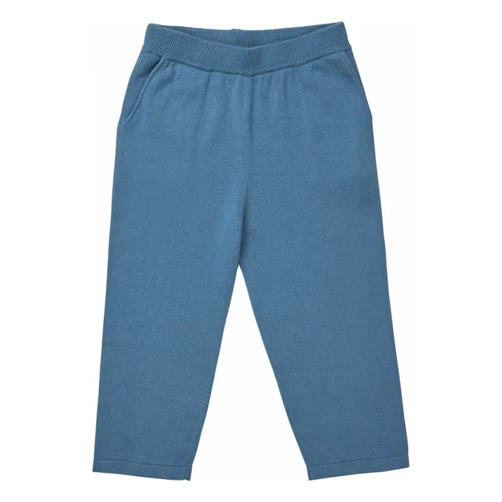 Pantalon Maille Fine Coton Bio | Bleu- Image produit n°0