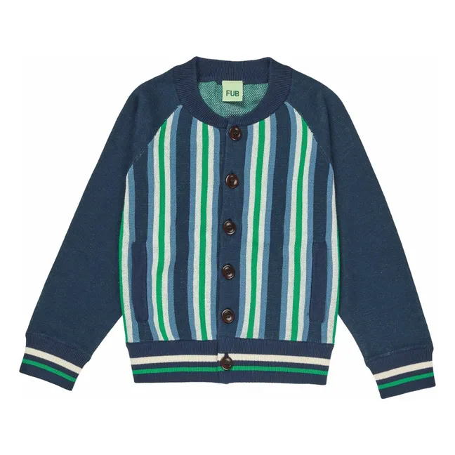 Bomber de punto fino de algodón orgánico | Azul Marino