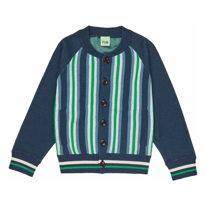 Bomber Maille Fine Coton Bio | Bleu marine- Image produit n°0