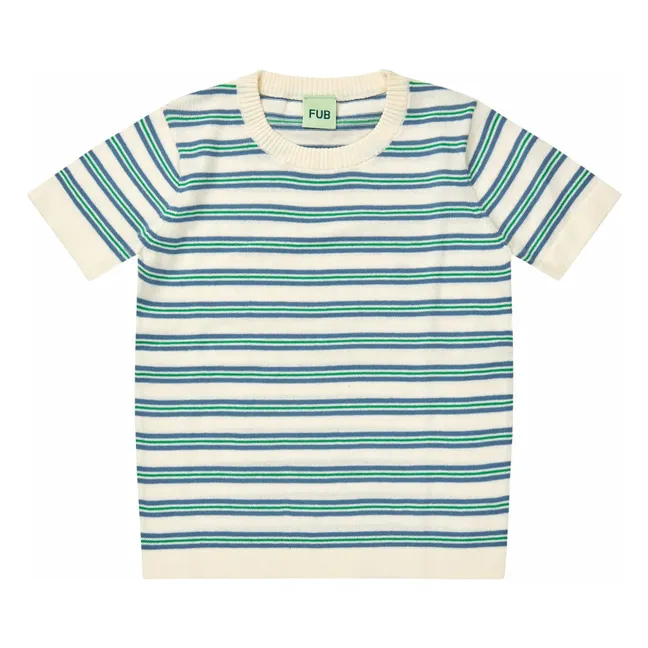 T-Shirt Streifen Extra fein gestrickt Bio-Baumwolle | Seidenfarben