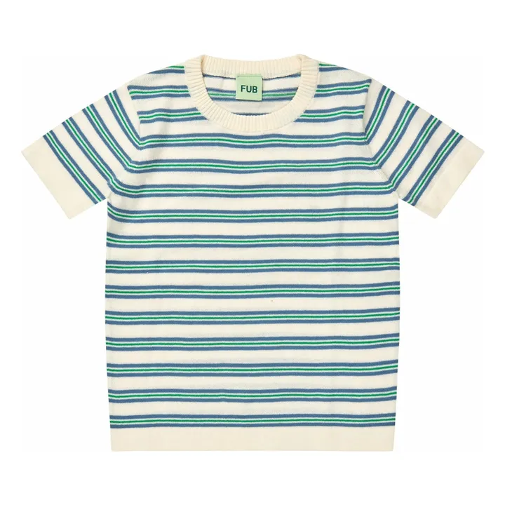 T-Shirt Rayures Maille Extra Fine Coton Bio | Ecru- Image produit n°0