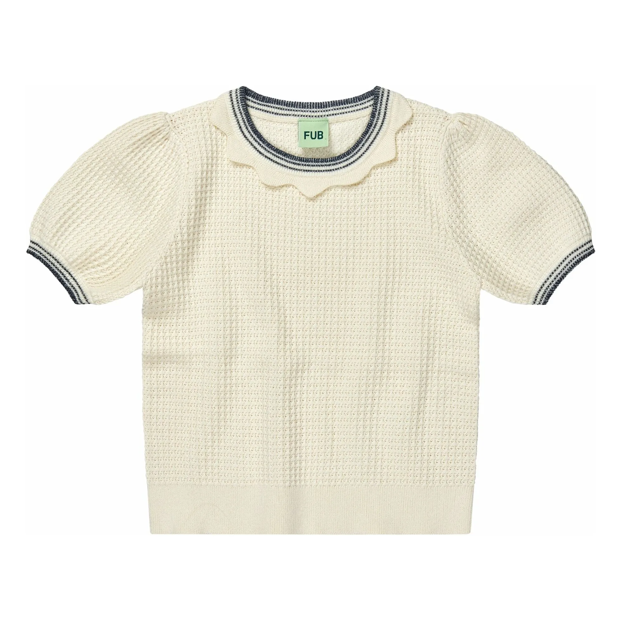 Fub Ecru T-Shirt Structure Fine Mesh Organic Cotton