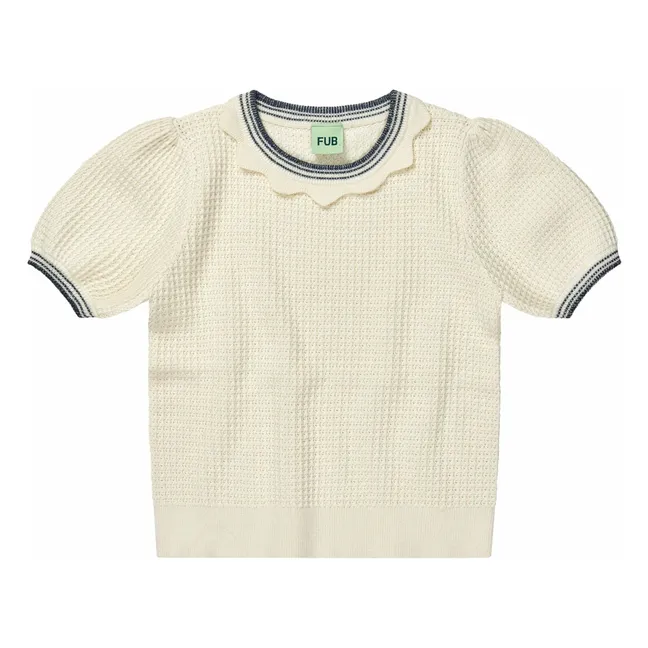 Camiseta de estructura de punto fino de algodón orgánico | Crudo