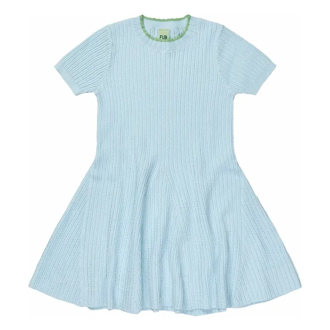Feinmaschiges Kleid aus Bio-Baumwolle | Hellblau