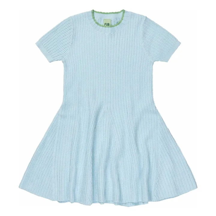 Robe Maille Fine Coton Bio | Bleu ciel- Image produit n°0