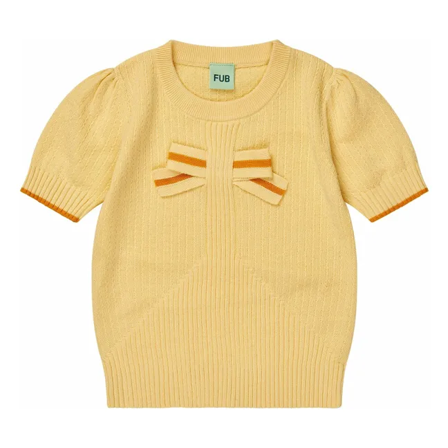 Camiseta de punto fino de algodón orgánico | Amarillo palo