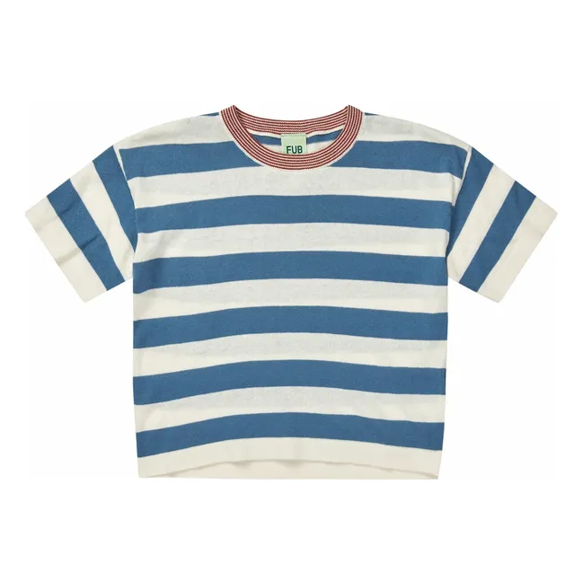 Gestreiftes T-Shirt Extra Feine Masche Bio-Baumwolle | Seidenfarben