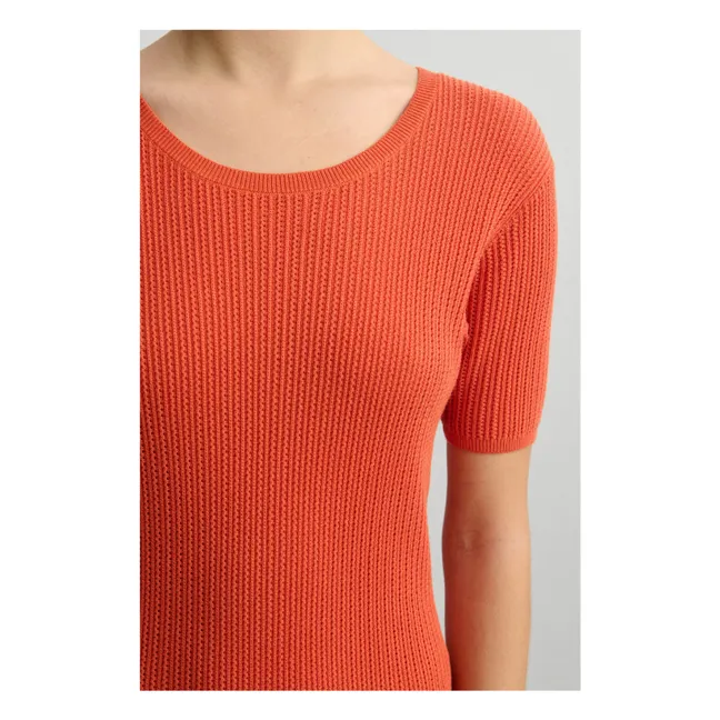 Abito in cotone organico a coste - Collezione donna | Arancione