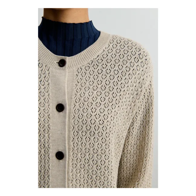 Strickjacke aus Merinowolle - Damenkollektion | Beige