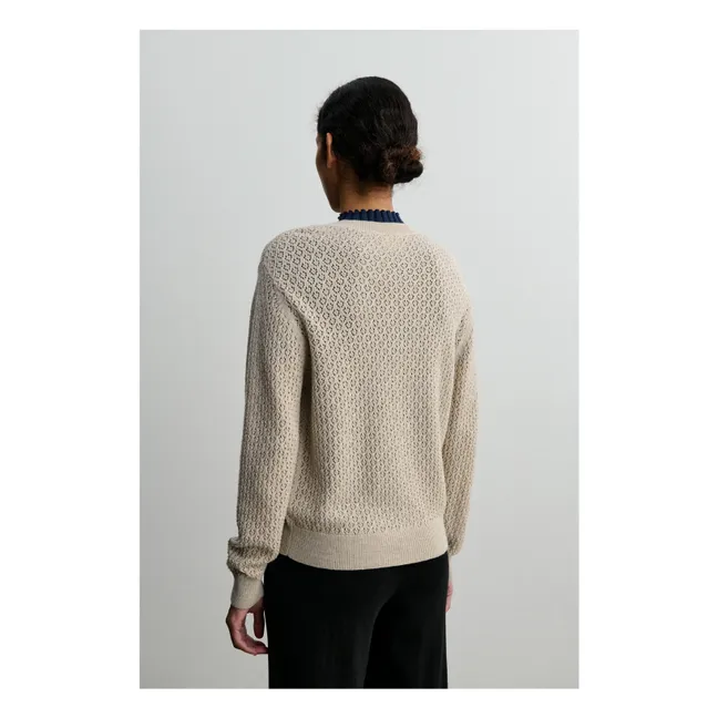 Strickjacke aus Merinowolle - Damenkollektion | Beige