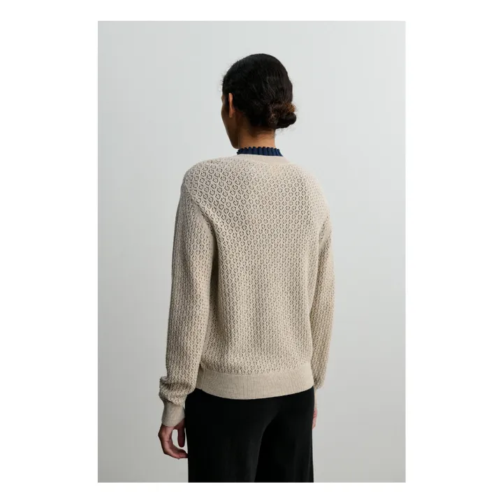 Cardigan Laine Mérinos - Collection Femme | Beige- Image produit n°2