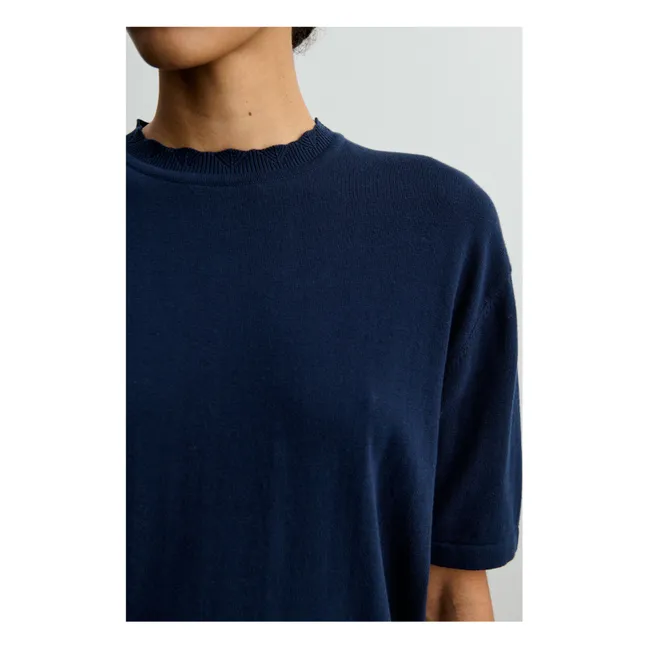 T-shirt in cotone biologico High Twist Box - Collezione Donna | Blu marino