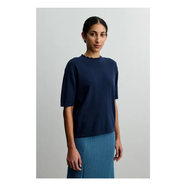 T-shirt in cotone biologico High Twist Box - Collezione Donna | Blu marino