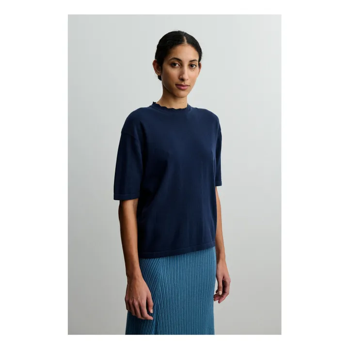 T-shirt High Twist Box Coton Bio - Collection Femme | Bleu marine- Image produit n°1