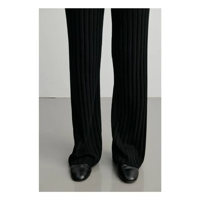 Pantaloni a coste in cotone biologico - Collezione Donna | Nero