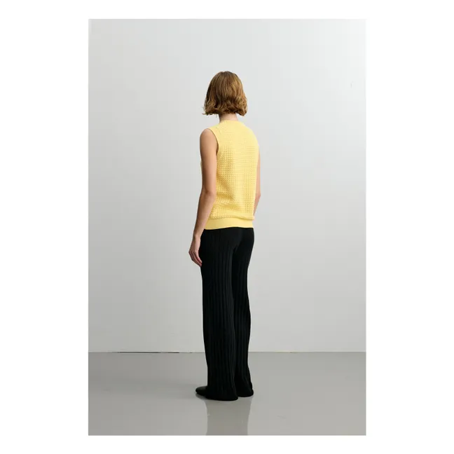 Pantaloni a coste in cotone biologico - Collezione Donna | Nero