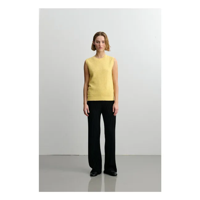 Pantaloni a coste in cotone biologico - Collezione Donna | Nero