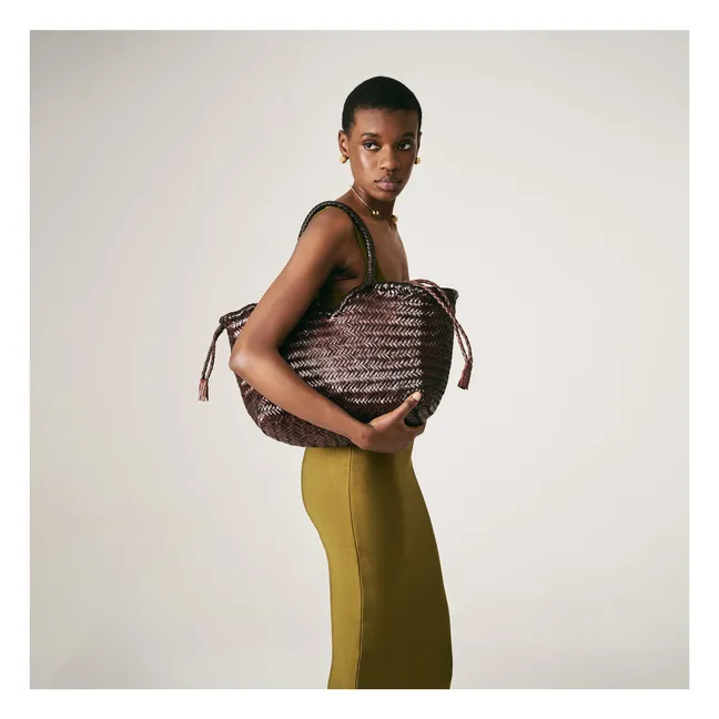 Neruda Bolsa de la compra de piel | Chocolate