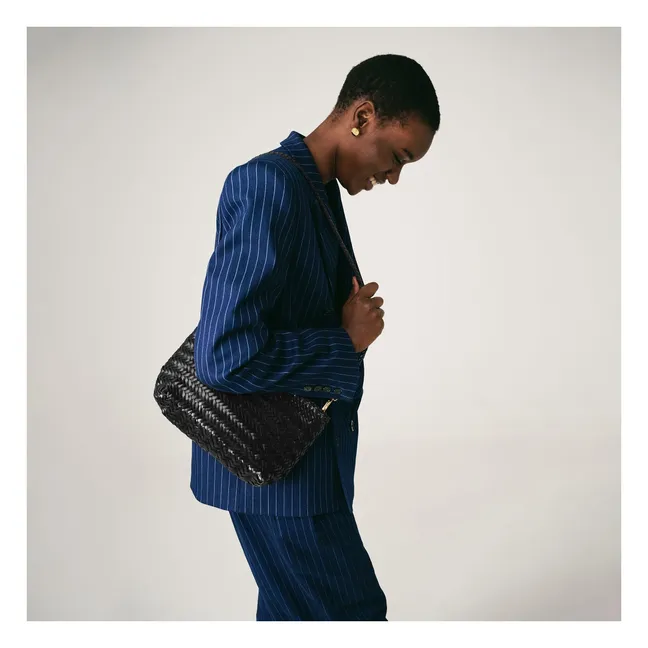 Baguette-Tasche Leder | Schwarz