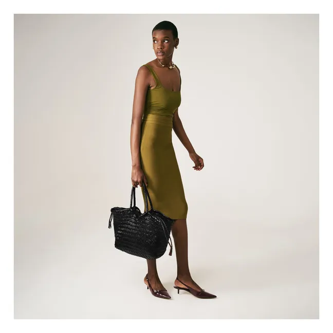 Neruda Bolsa de la compra de piel | Negro