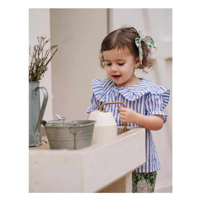 Camicetta in lino a righe Capucine | Blu