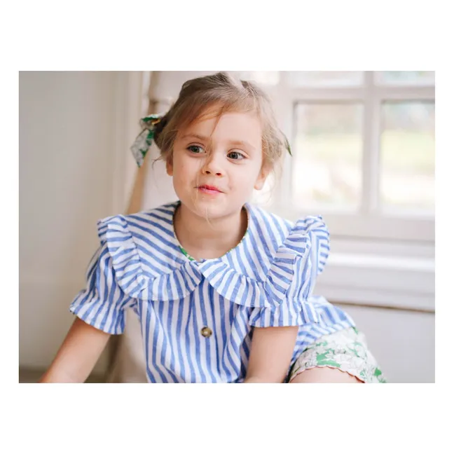 Camicetta in lino a righe Capucine | Blu