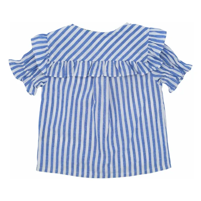 Camicetta in lino a righe Capucine | Blu