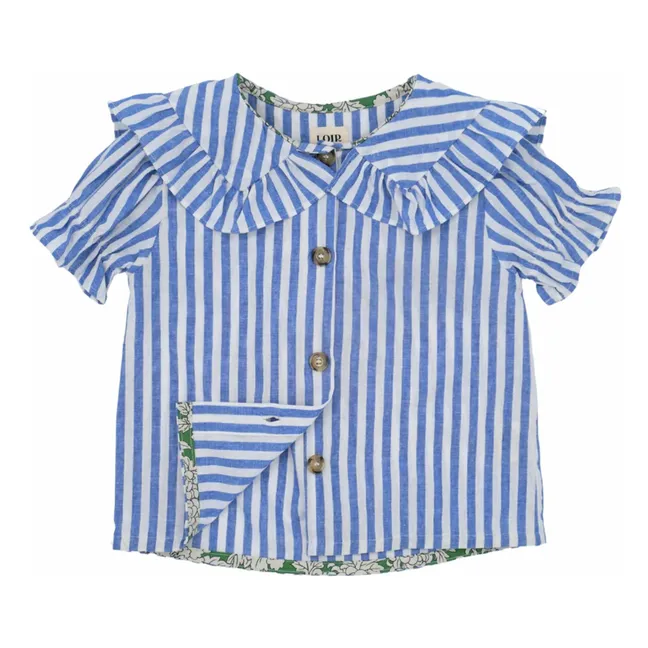 Camicetta in lino a righe Capucine | Blu