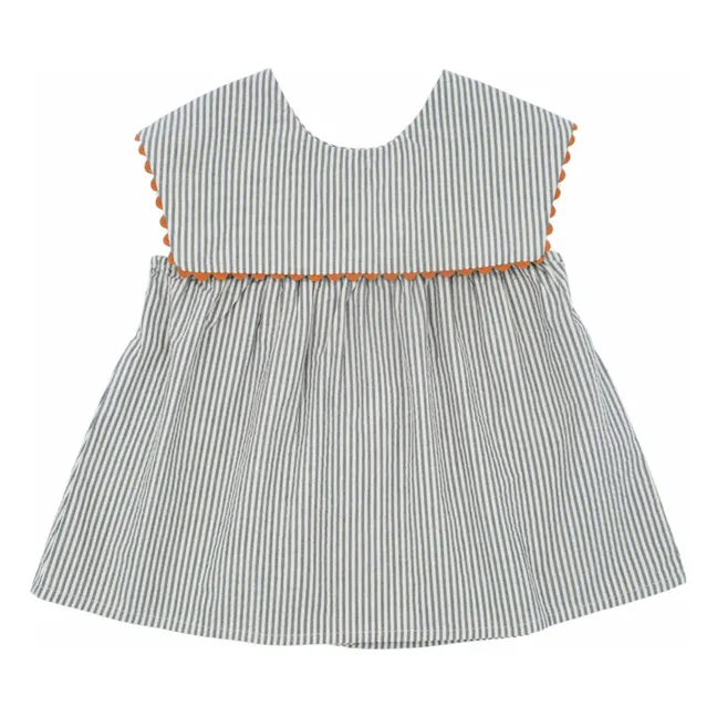 Blouse Claire Rayée | Bleu gris