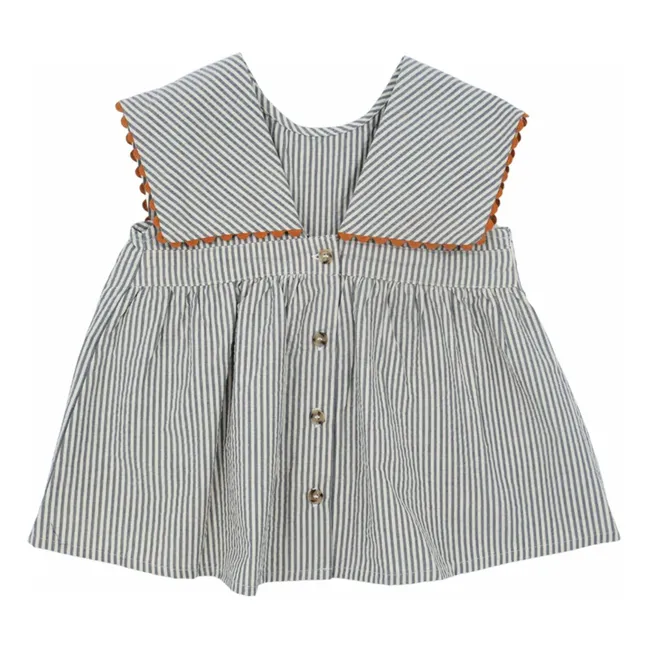 Blouse Claire Rayée | Bleu gris