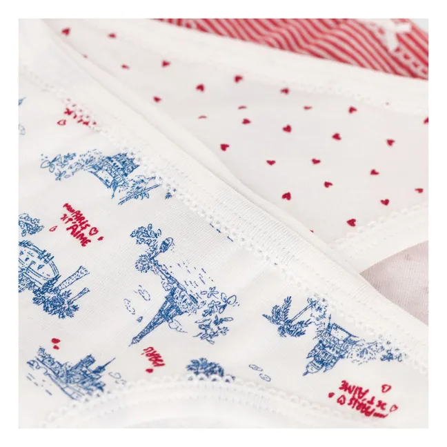 Set di 3 Slip Parislove Mini in cotone biologico | Ecru