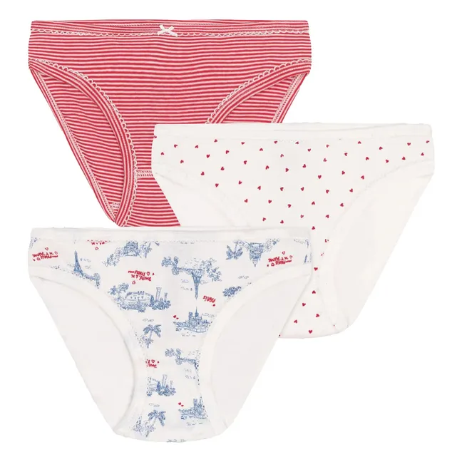 Set di 3 Slip Parislove Mini in cotone biologico | Ecru