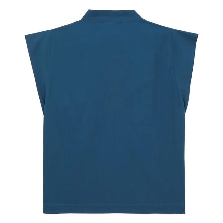 Blouse Corinthe Popeline de coton | Bleu pétrole- Image produit n°1