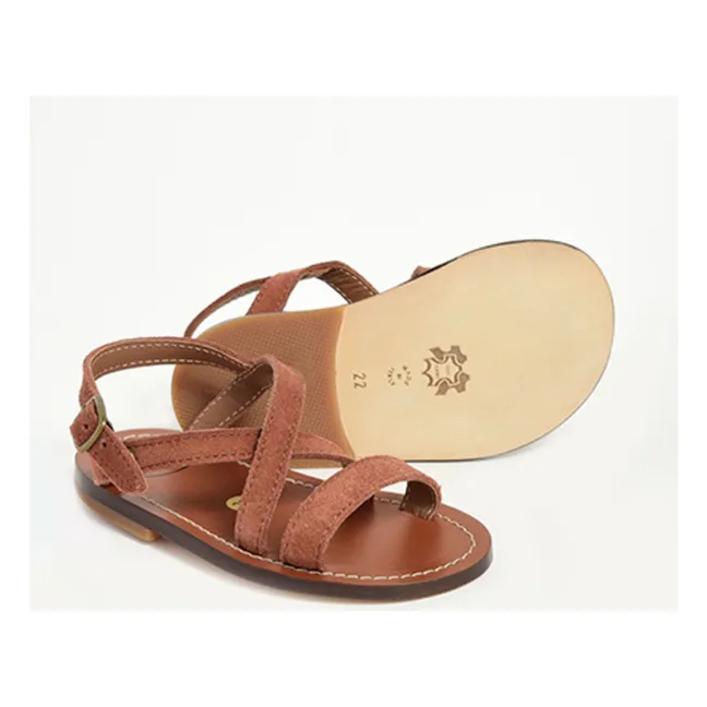 Strappy Cross Sandals | Brown