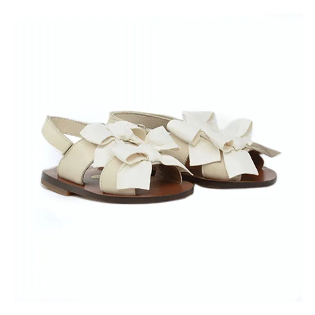 Sandalen mit Doppelschleife | Seidenfarben