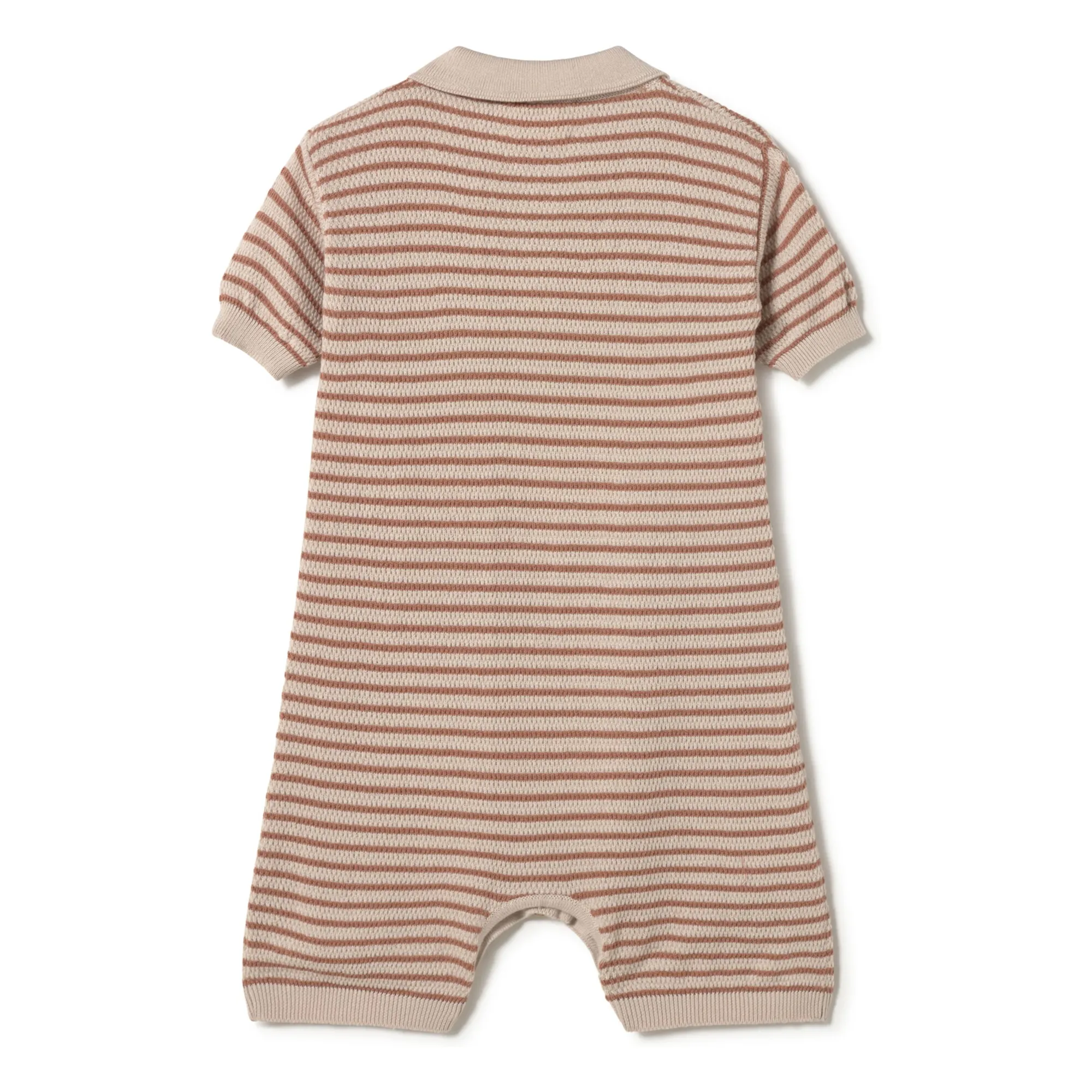 Combishort Col Polo Structure Coton Bio  | Beige- Image produit n°1