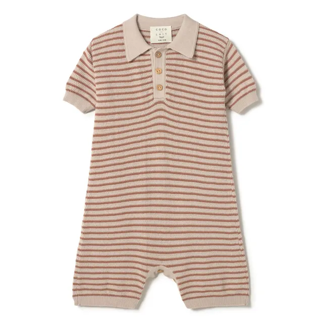 Combishort Col Polo Structure Coton Bio  | Beige