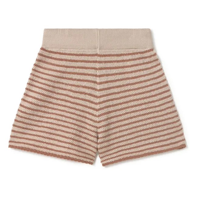 Organic cotton terry structure shorts | Beige
