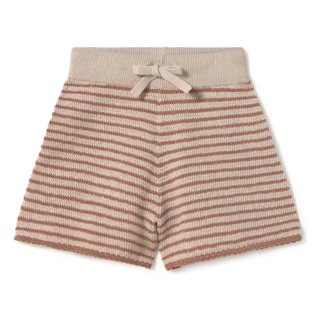 Organic cotton terry structure shorts | Beige