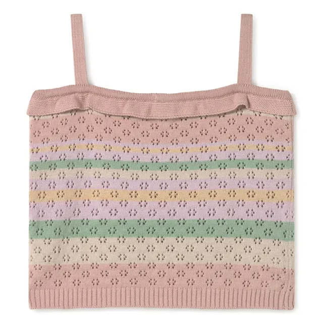 Top Rayé Coton Bio | Rosa