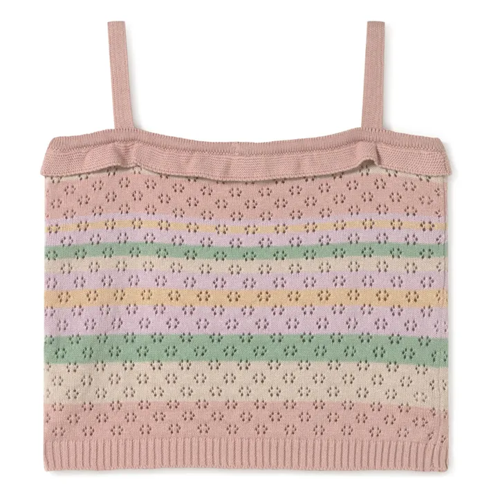 Top Rayé Coton Bio | Rose- Image produit n°5