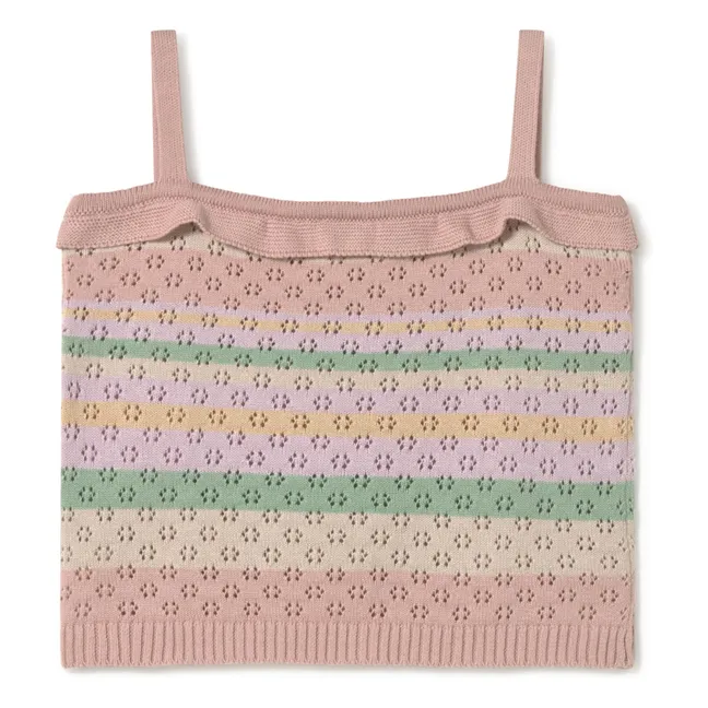 Top Rayé Coton Bio | Rosa